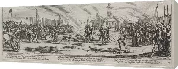 Large Miseries War Burning Stake 1633 Jacques Callot