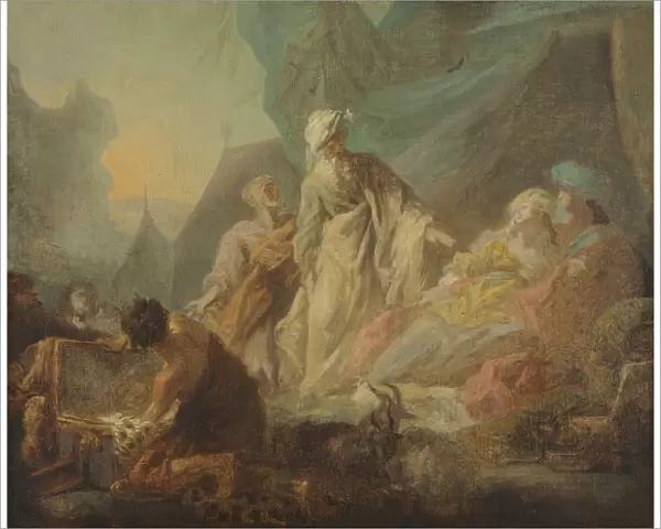Laban Searching Stolen Gods 1753 Augustin de Saint-Aubin