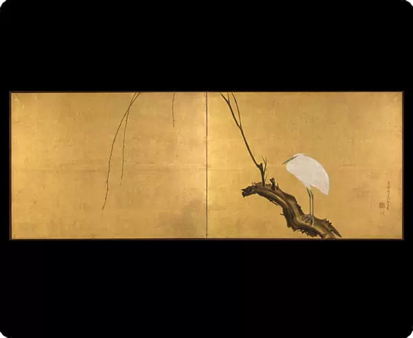 Heron Willow Branch late 1700s Maruyama Okyo