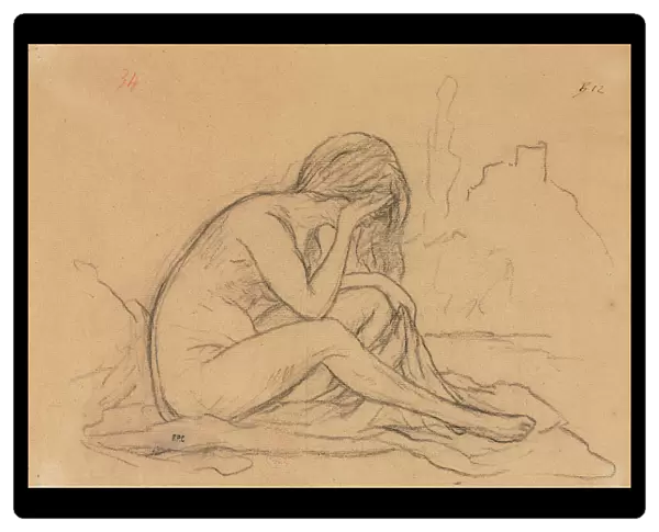Study Female Nude unrealized allegorical painting