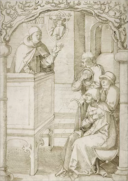Monk Preaching Hans Baldung Grien German 1484