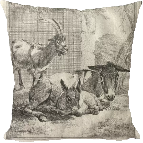Goat Donkeys Johann Heinrich Roos German 1631-1685