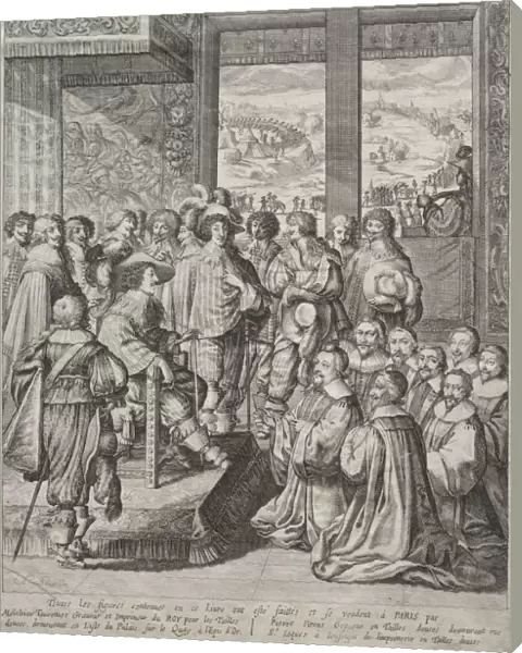 Louis XIII Receiving Deputation Magistrates Abraham Bosse
