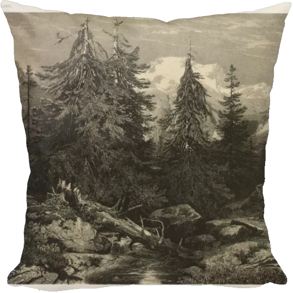 Alpine Stream Alexandre Calame Swiss 1810-1864