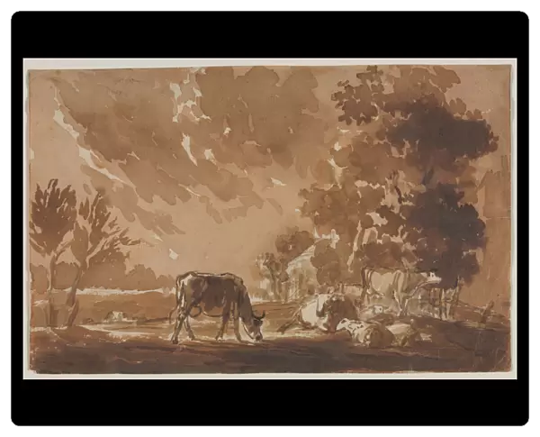 Landscape Cattle recto verso second last third 1800s