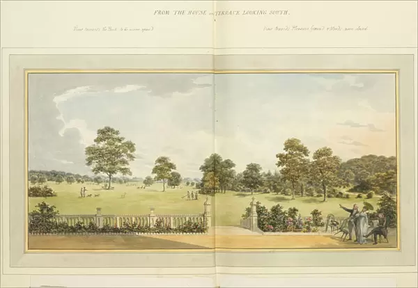 house terrace looking south overlay down Humphry Repton