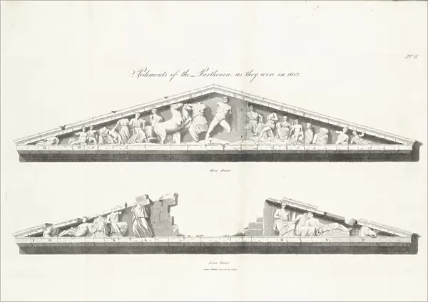 Pediments Temple Year 1683 Elgin marbles Minerva
