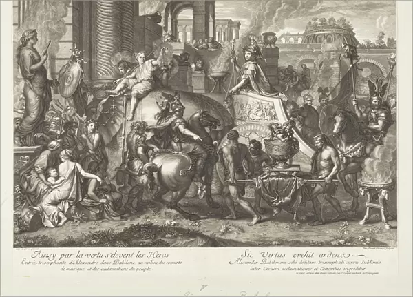 Triumphal entry Babylon Battles Alexander Le Brun