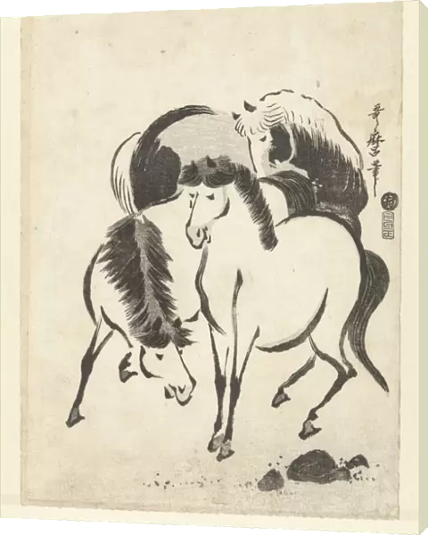 Three horses Kitagawa Utamaro mentioned object