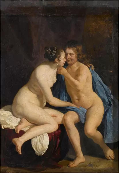 Lovers Love Couple Loving naked man woman sitting under