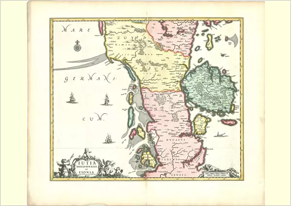 Map Iutia Meridionalis et Fiona Copperplate print