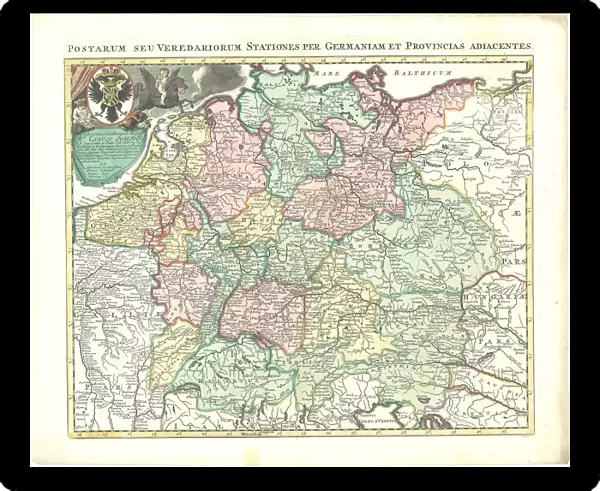 Map Postarum seu veredariorum stationes Germaniam et provincias adiacentes