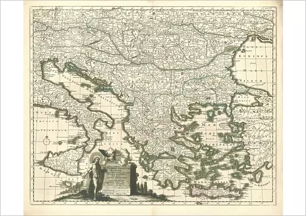 Map Regni Hungariae Graeciae Moreae totius Danubii
