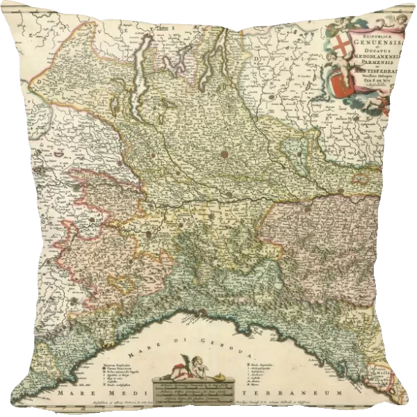 Map Reipublicae Genuensis et ducatus mediolanensis Parmensis et Mont