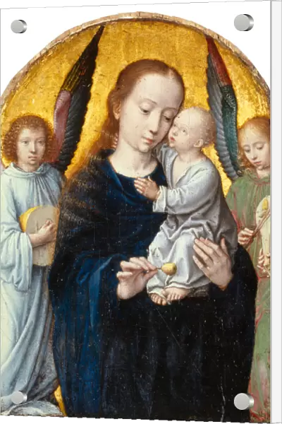 Madonna Child angels music 1490  /  95 mixed media