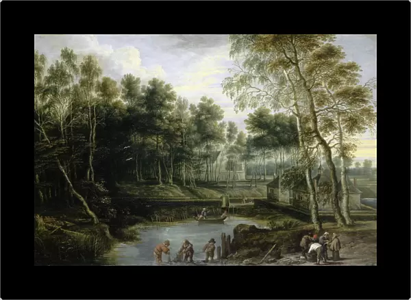 Landscape Monastery 1640 oil oak 37. 5 x 58 cm