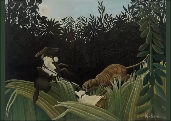 Henri Rousseau Scouts Attacked Tiger eclaireurs attaquAs par