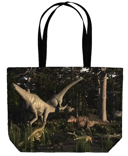 Artists concept of fauna that was dominant in the early Cretaceous period