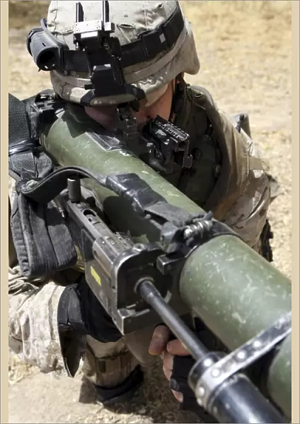 An assaultman handles the Shoulder-Launched Multi-Purpose Assault Weapon