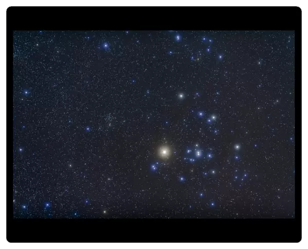 Open cluster Hyades and giant star Aldebaran in the constellation of Taurus