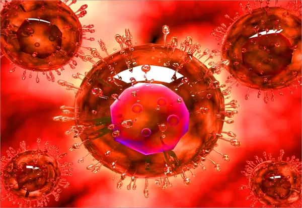 Group of H5N1 virus with glassy view