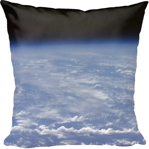 An oblique horizon view of the Earths atmosphere