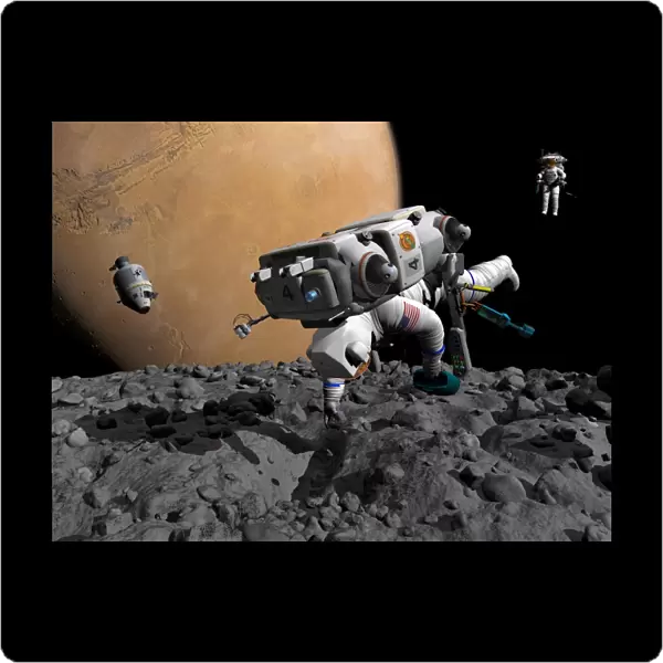 An astronaut makes first human contact with Mars moon Phobos