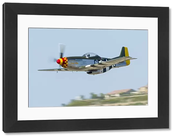 A P-51 Mustang flies by at San Diego, California