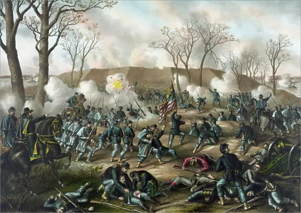 Civil War Print of The Battle of Fort Donelson