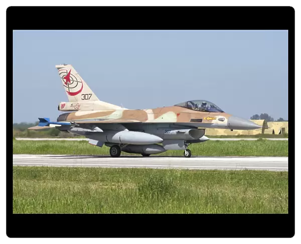 Israeli Air Force F-16C Block 30 Barak taxiing in Andravida, Greece