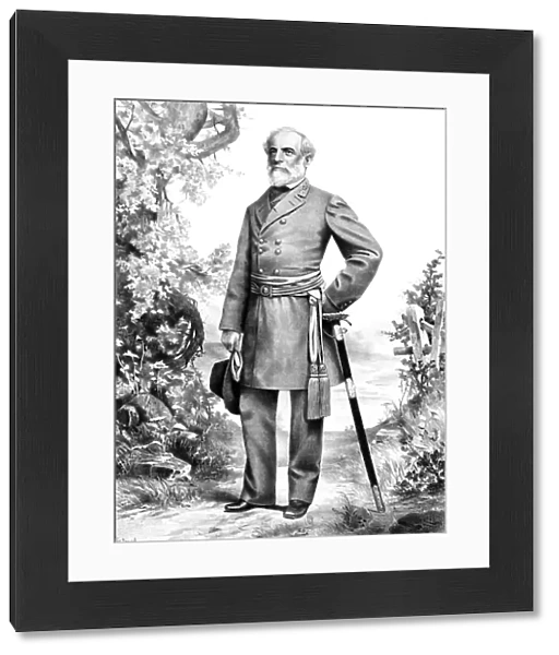 Digitally restored Civil War artwork of General Robert E. Lee