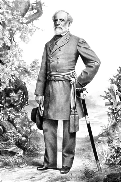 Digitally restored Civil War artwork of General Robert E. Lee