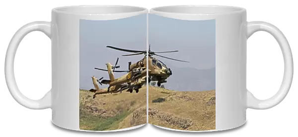 Two AH-64A Peten attack helicopters of the Israeli Air Force