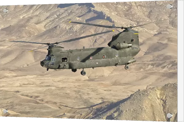 Italian Army CH-47C Chinook helicopter in flight over Afghanistan