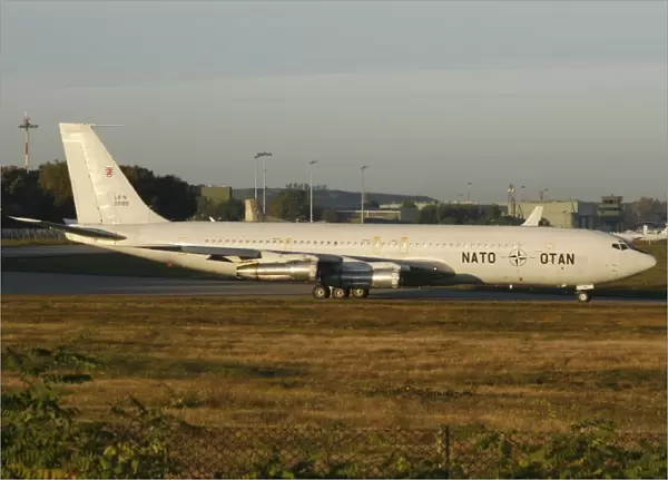NATOs Boeing 707 TCA trainer aircraft taxiing at an airfield in Germany
