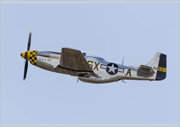 A P-51 Mustang takes off from Santa Rosa, California