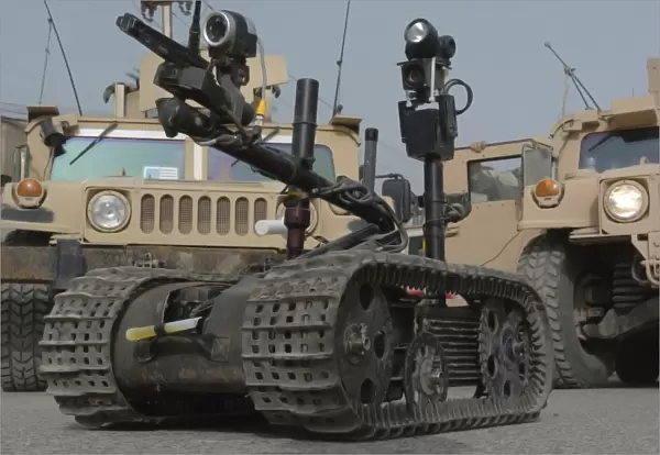 Explosive Ordnance Disposal robot used to safely inspect unsafe situations