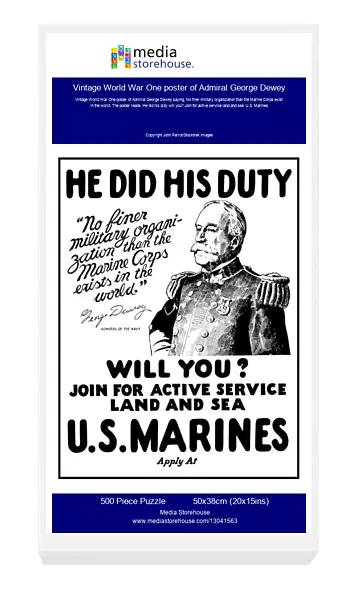 Vintage World War One poster of Admiral George Dewey