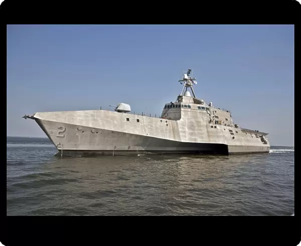 The littoral combat ship Independence underway during builders trials in the Gulf