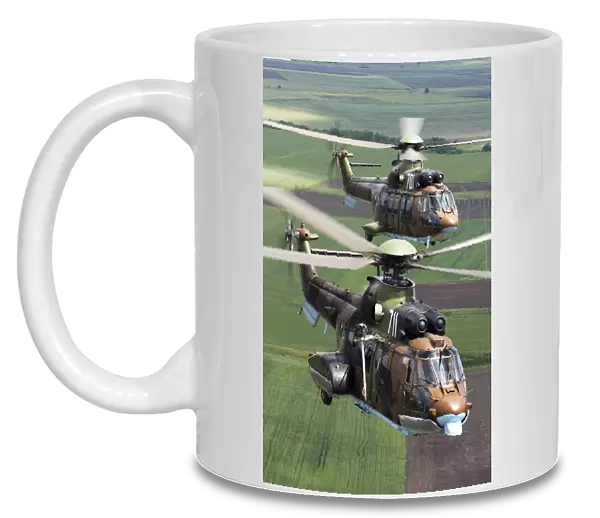 Pair of Bulgarian Air Force Eurocopter AS532 AL Cougar helicopters