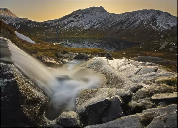 A small creek running through Skittendalen Valley in Troms County, Norway