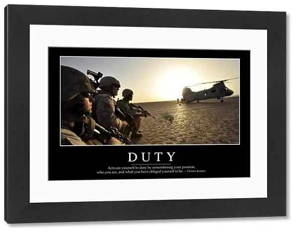 Duty: Inspirational Quote and Motivational Poster