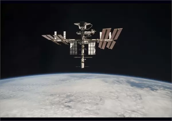 The International Space Station in orbit above Earth