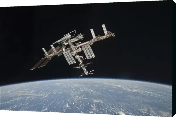 The International Space Station in orbit above Earth