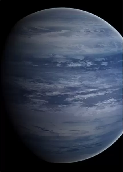 Artists concept of a blue-white gas giant planet