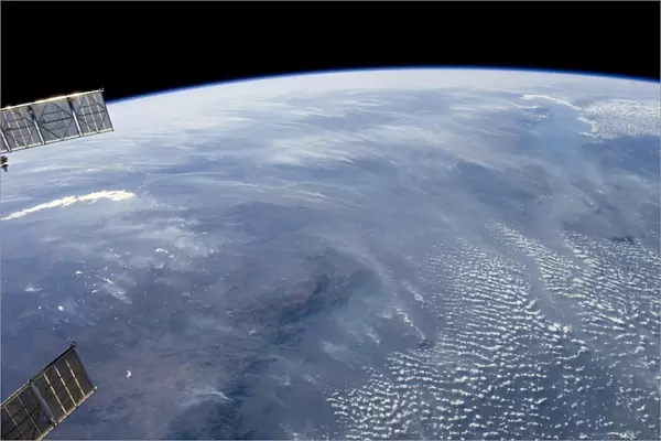 A smoke pall dominates this view of tropical southern Africa