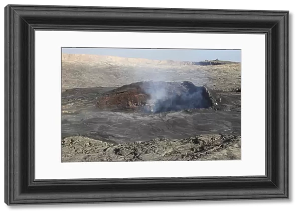 Pit crater harbouring lava lake, Erta Ale volcano, Danakil Depression, Ethiopia
