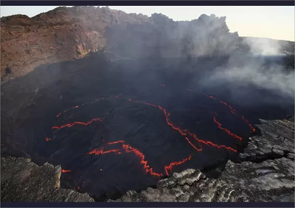 Lava lake in pit crater, Erta Ale volcano, Danakil Depression, Ethiopia