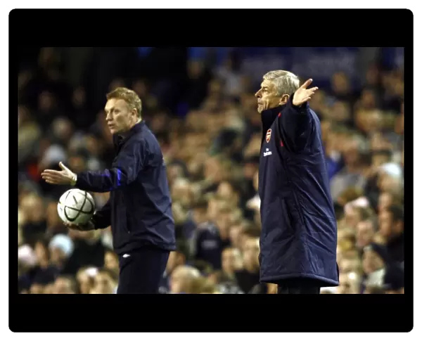 Everton v Arsenal - 8  /  11  /  06 David Moyes and Arsene Wenger during the game
