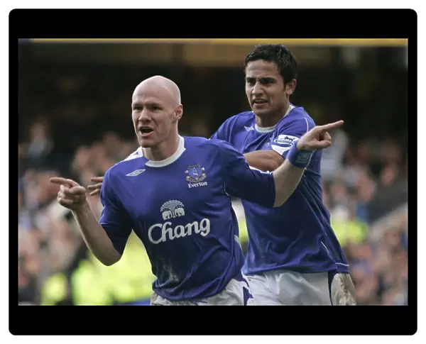 Everton's Unforgettable Moment: Johnson's Goal Celebration with Cahill